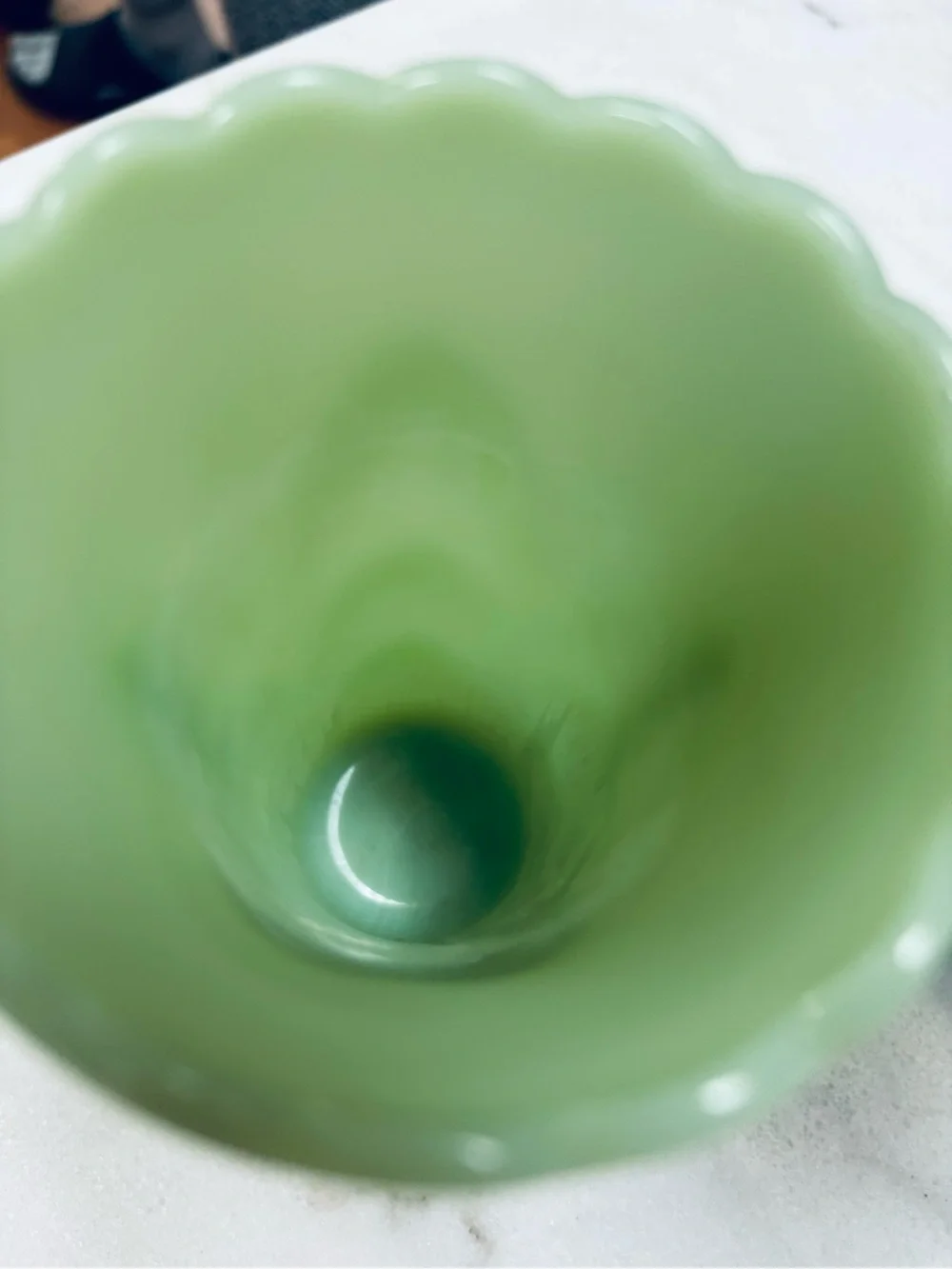Fire King Jade Green Scalloped Bud Vases - Pair